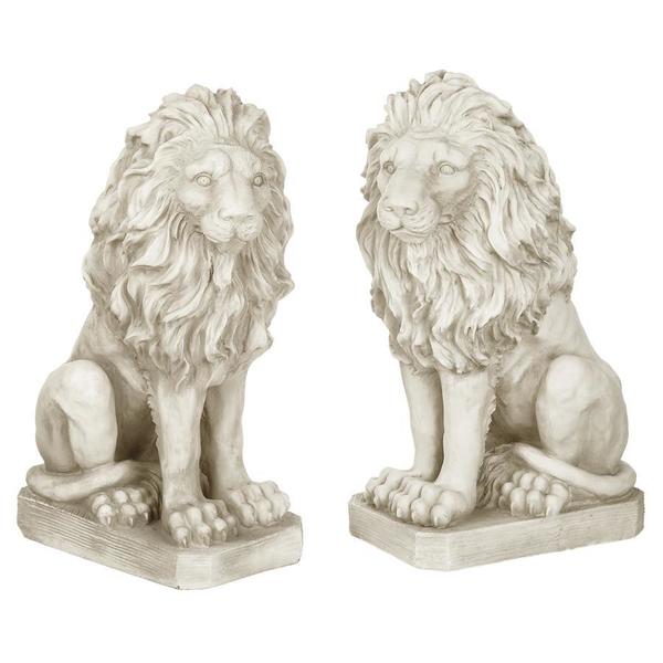 Design Toscano Mansfield Manor Lion Sentinel Statue: Set of Left and Right SH943